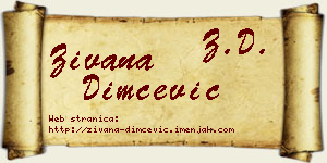 Živana Dimčević vizit kartica